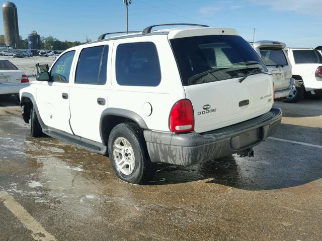 1D4HR38N43F586541 - 2003 DODGE DURANGO SP WHITE photo 3