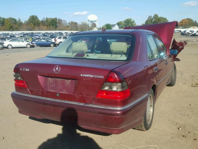 WDBHA24G6YA845829 - 2000 MERCEDES-BENZ C BURGUNDY photo 4