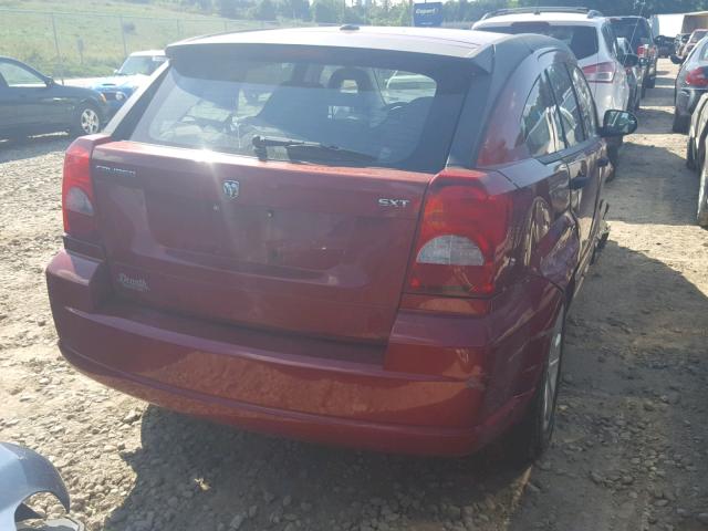 1B3HB48B27D304557 - 2007 DODGE CALIBER SX RED photo 4