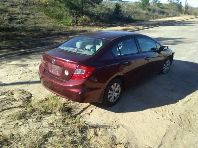 19XFB2E57CE064116 - 2012 HONDA CIVIC LX MAROON photo 4