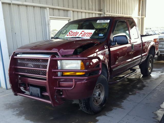 1FTNX21L9XEC19249 - 1999 FORD F250 MAROON photo 2