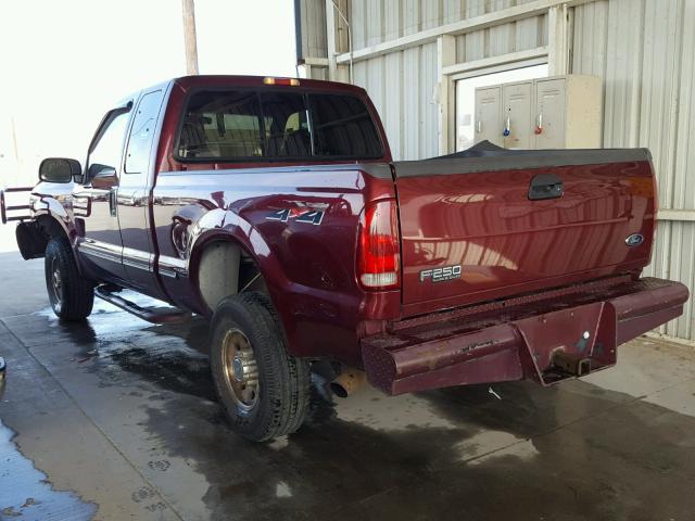 1FTNX21L9XEC19249 - 1999 FORD F250 MAROON photo 3