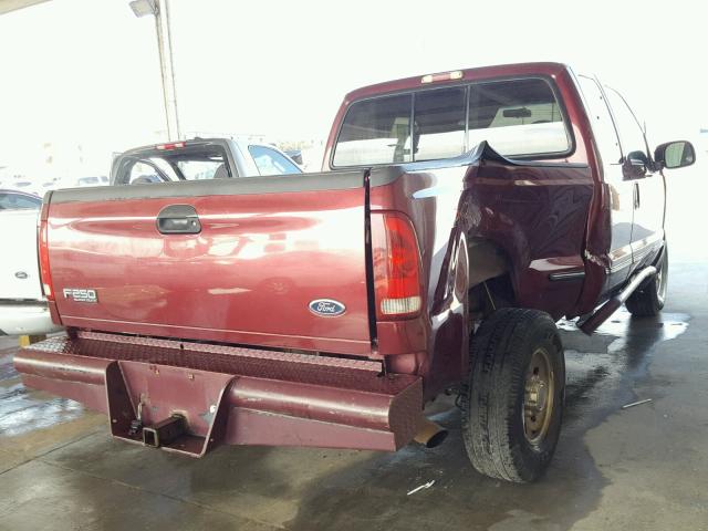 1FTNX21L9XEC19249 - 1999 FORD F250 MAROON photo 4