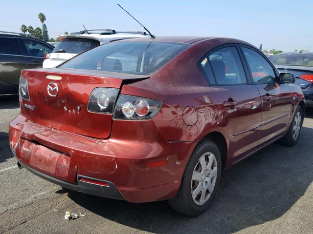 JM1BK32G081170153 - 2008 MAZDA 3 I RED photo 4