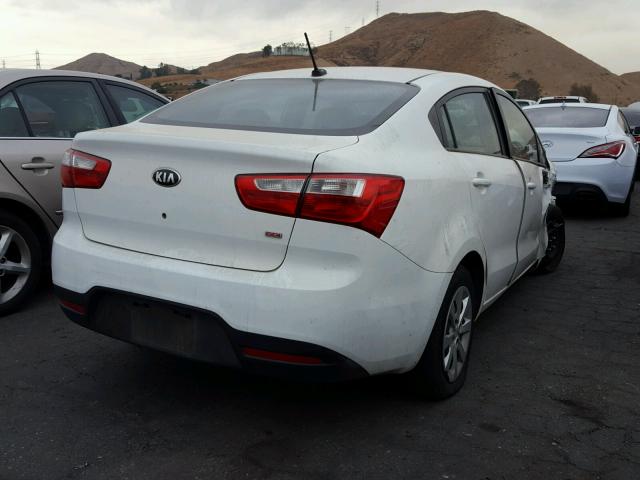 KNADM4A35D6306259 - 2013 KIA RIO LX WHITE photo 4