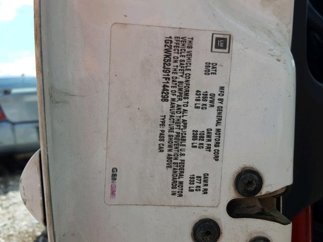 1G2WK52J91F144298 - 2001 PONTIAC GRAND PRIX 白色 照片 10