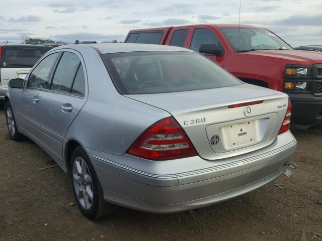 WDBRF92H57F865050 - 2007 MERCEDES-BENZ C 280 4MAT SILVER photo 3