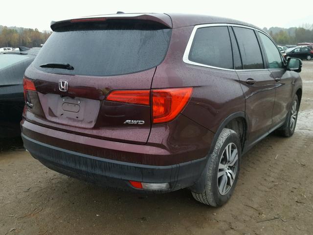 5FNYF6H37GB103530 - 2016 HONDA PILOT EX MAROON photo 4