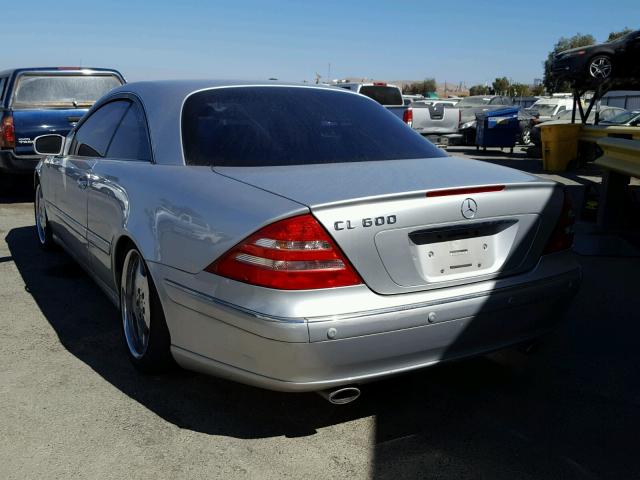 WDBPJ78J52A025201 - 2002 MERCEDES-BENZ CL 600 SILVER photo 3