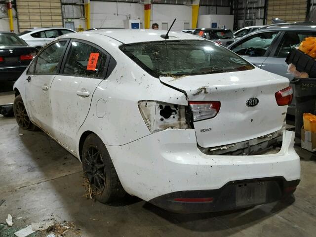 KNADM4A3XD6223717 - 2013 KIA RIO LX WHITE photo 3