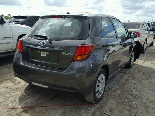 VNKJTUD31FA023515 - 2015 TOYOTA YARIS GRAY photo 4