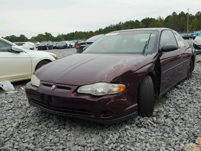 2G1WW12E539259271 - 2003 CHEVROLET MONTE CARL MAROON photo 2