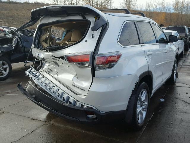 5TDDKRFH1FS153716 - 2015 TOYOTA HIGHLANDER WHITE photo 4