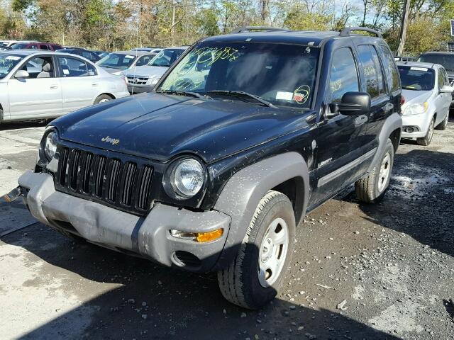 1J4GL48K14W241629 - 2004 JEEP LIBERTY SP BLACK photo 2