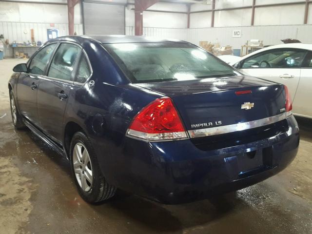 2G1WB57K091278173 - 2009 CHEVROLET IMPALA BLUE photo 3