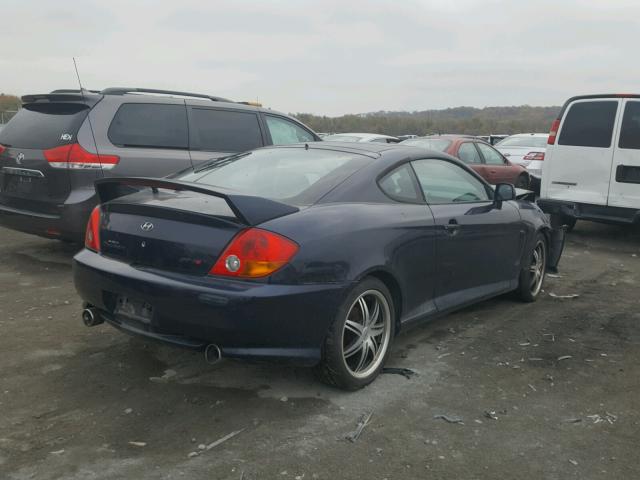 KMHHN65F94U134911 - 2004 HYUNDAI TIBURON GT BLUE photo 4