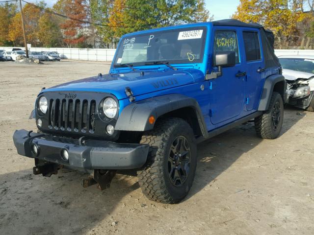 1C4BJWDGXEL309657 - 2014 JEEP WRANGLER U BLUE photo 2