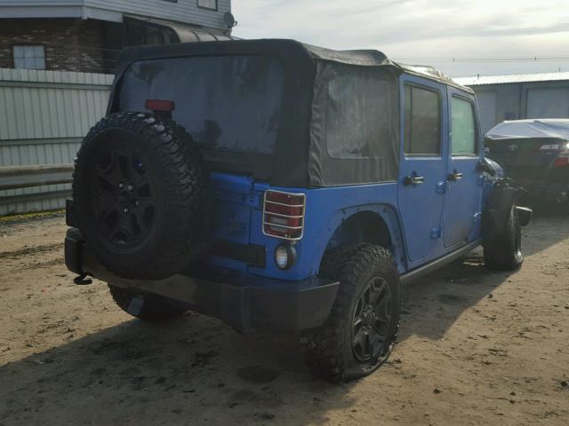 1C4BJWDGXEL309657 - 2014 JEEP WRANGLER U BLUE photo 4