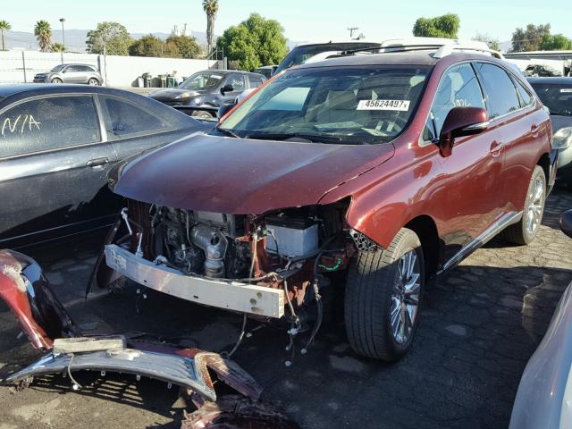 2T2ZK1BA2FC153597 - 2015 LEXUS RX 350 RED photo 2