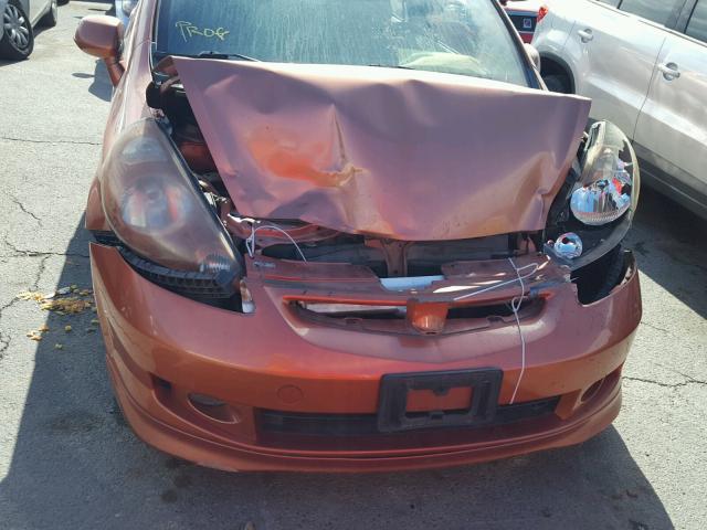 JHMGD37607S028134 - 2007 HONDA FIT S ORANGE photo 9