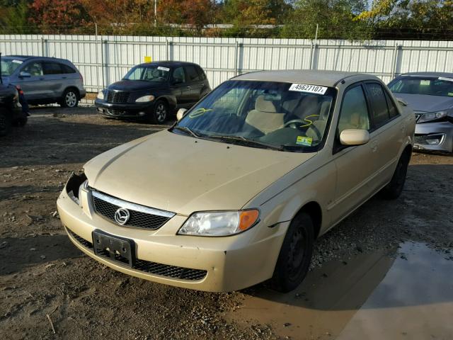 JM1BJ225321566855 - 2002 MAZDA PROTEGE DX GOLD photo 2