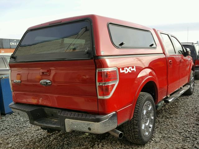 1FTPW14V49FA73617 - 2009 FORD F150 SUPER RED photo 4