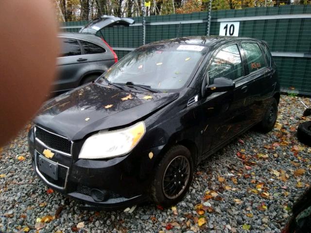 KL1TD66E09B640418 - 2009 CHEVROLET AVEO BLACK photo 2