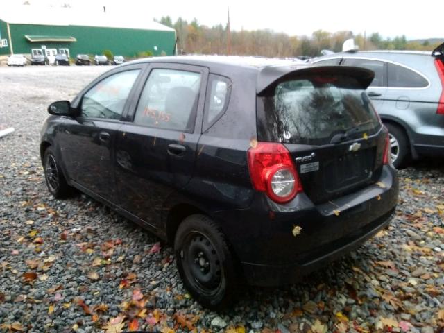 KL1TD66E09B640418 - 2009 CHEVROLET AVEO BLACK photo 3