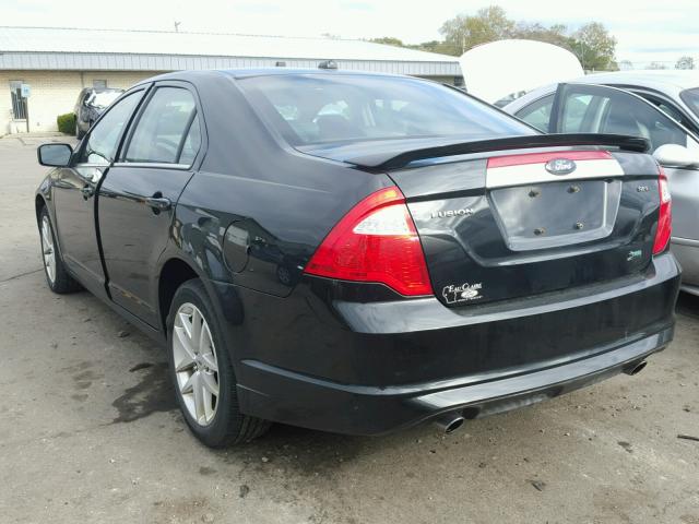 3FAHP0JG3AR210433 - 2010 FORD FUSION SEL BLACK photo 3