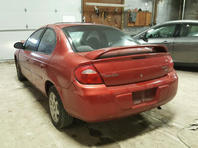 1B3ES56C83D150709 - 2003 DODGE NEON RED photo 3