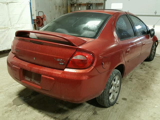 1B3ES56C83D150709 - 2003 DODGE NEON RED photo 4