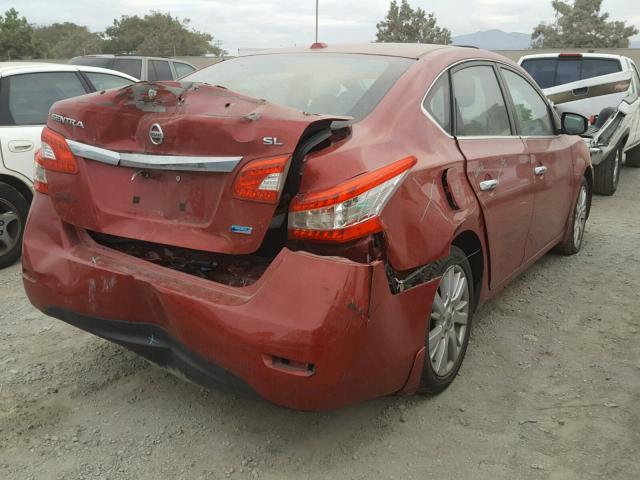 3N1AB7AP6DL621287 - 2013 NISSAN SENTRA S RED photo 4