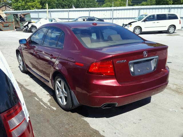 19UUA66245A080237 - 2005 ACURA TL MAROON photo 3