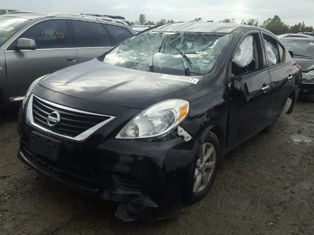 3N1CN7AP6EL807283 - 2014 NISSAN VERSA S BLACK photo 2