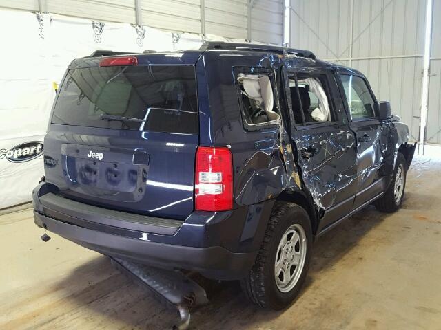 1C4NJPBA0GD747599 - 2016 JEEP PATRIOT BLUE photo 4