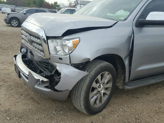 5TDJW5G16FS124164 - 2015 TOYOTA SEQUOIA LI SILVER photo 9