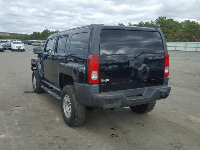 5GTDN13E378196553 - 2007 HUMMER H3 BLACK photo 3