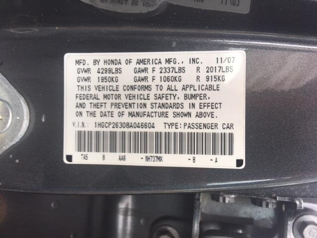 1HGCP26308A046604 - 2008 HONDA ACCORD GRAY photo 10