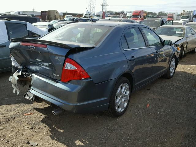 3FAHP0HG6BR128266 - 2011 FORD FUSION SE BLUE photo 4