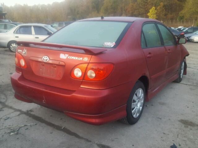 2T1BR32E27C822968 - 2007 TOYOTA COROLLA CE RED photo 4