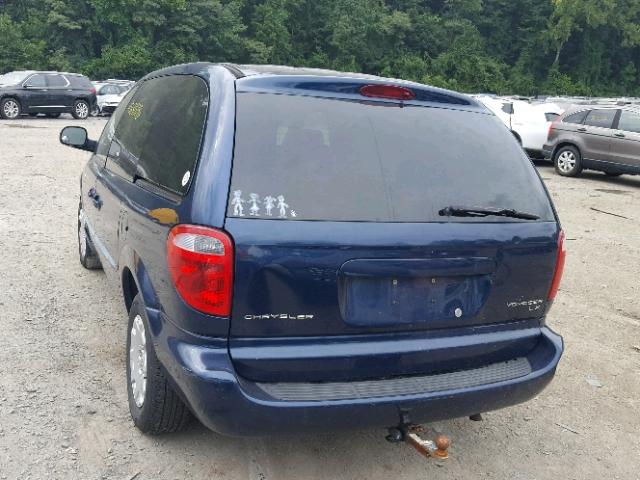 1C4GJ453X2B521563 - 2002 CHRYSLER VOYAGER LX BLUE photo 3