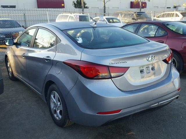 5NPDH4AE6FH632654 - 2015 HYUNDAI ELANTRA SE GRAY photo 3