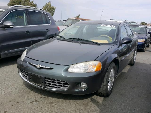 1C3AL56R13N559924 - 2003 CHRYSLER SEBRING LX GREEN photo 2