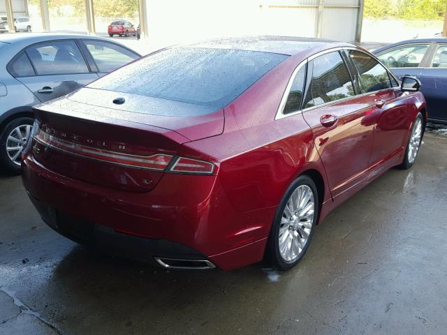 3LN6L2GK8DR821319 - 2013 LINCOLN MKZ BURGUNDY photo 4