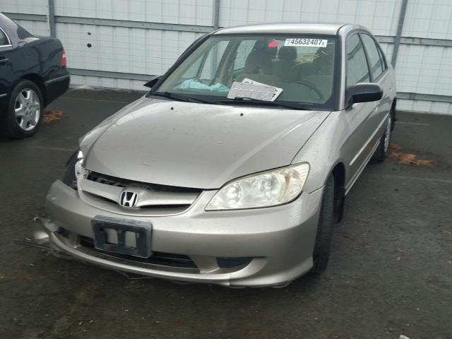 2HGES16534H619770 - 2004 HONDA CIVIC LX BEIGE photo 2