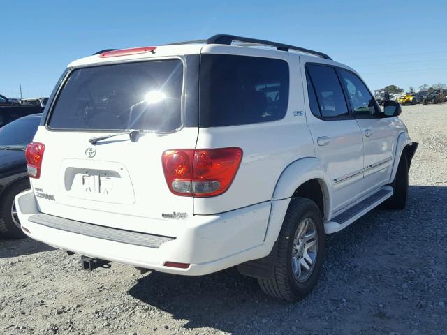 5TDZT34A35S252803 - 2005 TOYOTA SEQUOIA SR WHITE photo 4