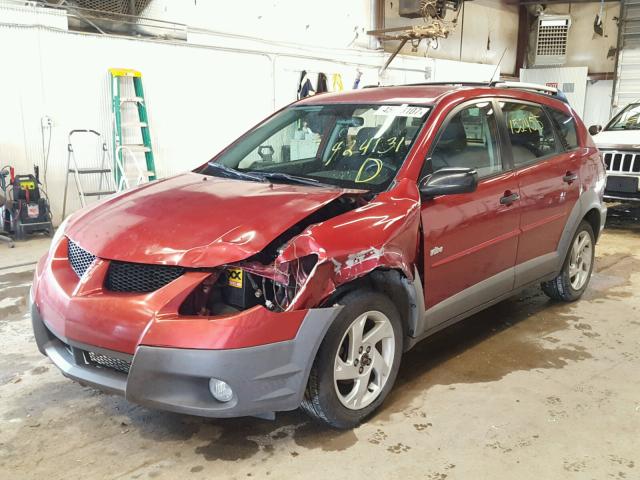 5Y2SL628X3Z424131 - 2003 PONTIAC VIBE MAROON photo 2