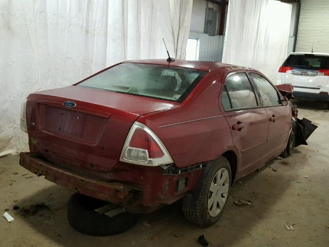 3FAHP06Z78R111201 - 2008 FORD FUSION S RED photo 4