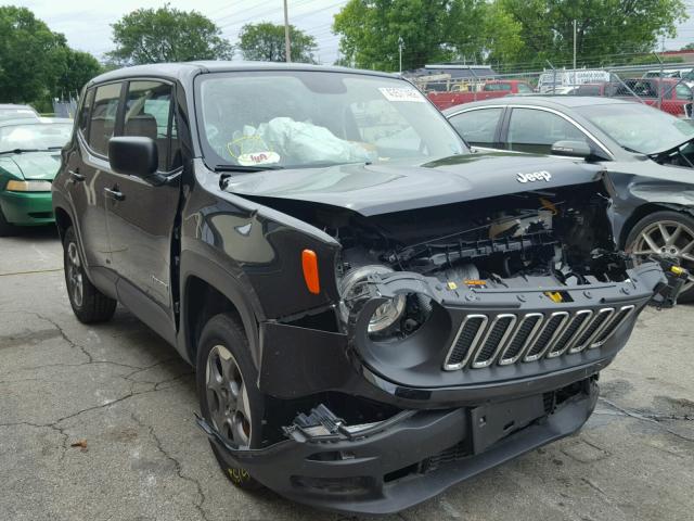 ZACCJBAT8GPD26745 - 2016 JEEP RENEGADE S შავი ფოტო 1