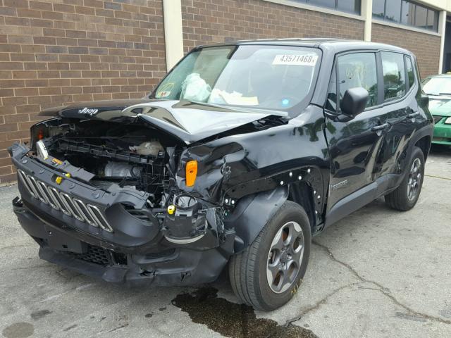ZACCJBAT8GPD26745 - 2016 JEEP RENEGADE S შავი ფოტო 2